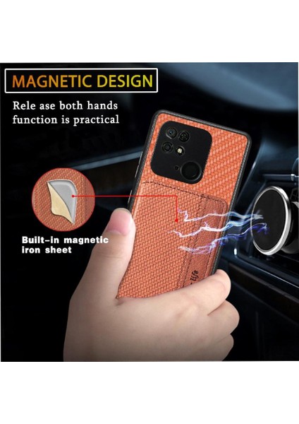 Xiaomi Redmi 10C Manyetik Kart Tutucu Rfıd Engelleme Standı Kamera Için Kılıf (Yurt Dışından)