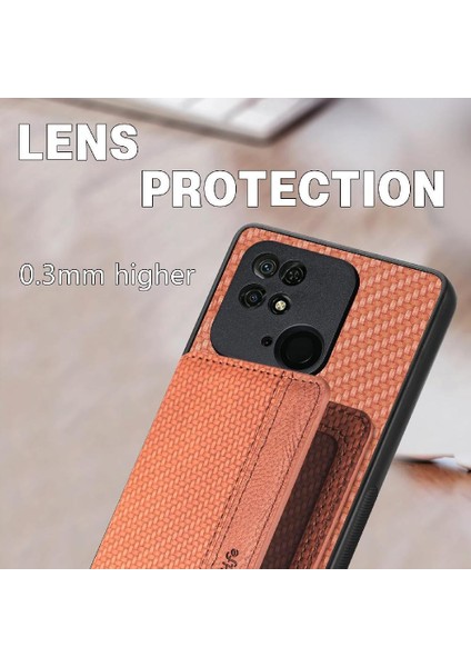 Xiaomi Redmi 10C Manyetik Kart Tutucu Rfıd Engelleme Standı Kamera Için Kılıf (Yurt Dışından)