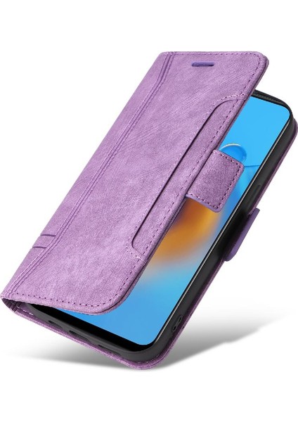 Oppo A74 4g Kart Yuvaları Için Kılıf Cüzdan Kapak Çevirin Tpu Deri Manyetik (Yurt Dışından)