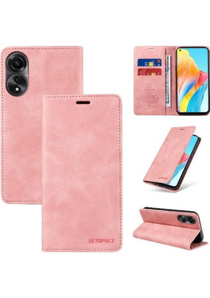 Oppo A78 4g Için Kılıf Folio Cüzdan Manyetik Koruyucu Pu Deri (Yurt Dışından)