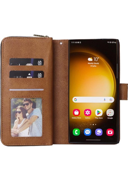 El Kayışı Cüzdan Kılıf ile Samsung Galaxy S24 Ultra Kart Tutucu Için Kılıf (Yurt Dışından)