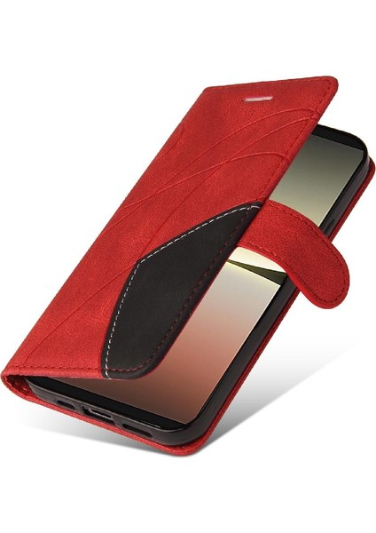 Kart Yuvası Standı Iki Renkli Dikiş Pu Flip ile Sony Xperia5 Iv Için Kılıf (Yurt Dışından) fırsatları