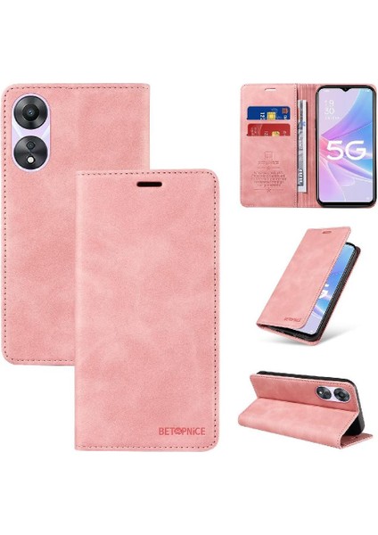 Oppo A78 5g Manyetik Folio Cüzdan Koruyucu Pu Deri Kılıf (Yurt Dışından)