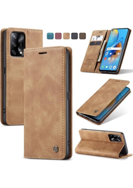 Oppo A74 4g Için Flip CASE/A95 4g Vintage Pu Deri Cüzdan Kılıf Kart Yuvası (Yurt Dışından)