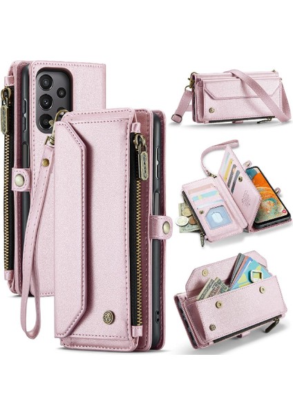 Samsung Galaxy A23 Için Crossbody Durumda 4g/5g Fermuar Faturaları Yuvası Cüzdan Kılıf (Yurt Dışından)