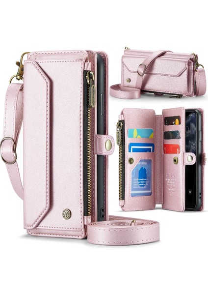 Iphone 11 Pro Için Crossbody Durumda Rfid Engelleme Kart Tutucu Kılıf Cüzdan Için (Yurt Dışından)