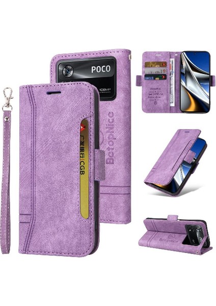 Xiaomi Poco X4 Pro 5g Tpu Deri Manyetik Kart Yuvaları Cüzdan Flip Case (Yurt Dışından)