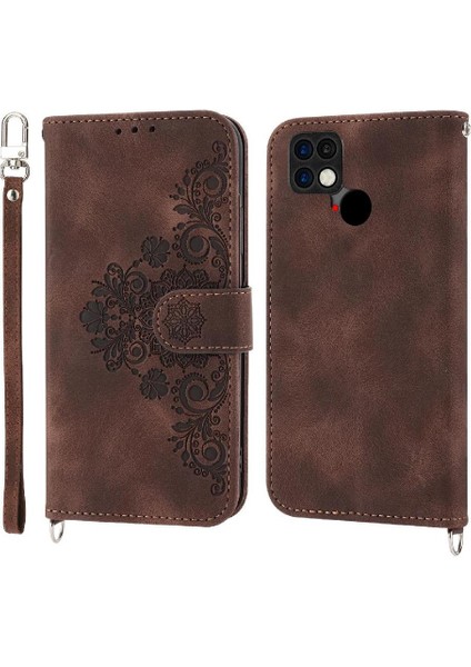 Xiaomi Poco C40 Darbeye Kabartmalı Bileklik Çoklu Kart Için Flip Case (Yurt Dışından)