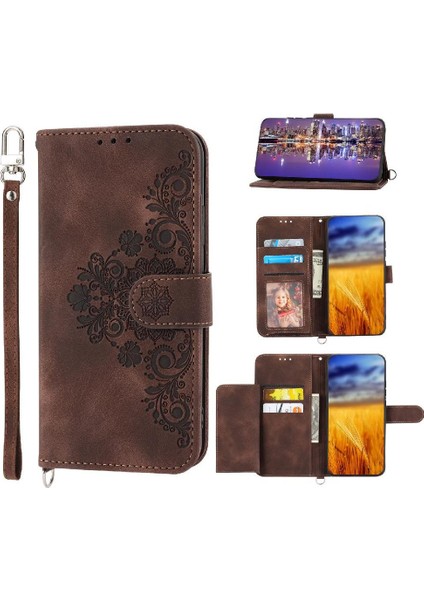 Xiaomi Poco C40 Darbeye Kabartmalı Bileklik Çoklu Kart Için Flip Case (Yurt Dışından)