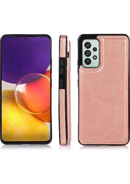 Cüzdan Kılıf Samsung Galaxy A73 5g Pu Deri Kart Yuvaları Çift Toka (Yurt Dışından)
