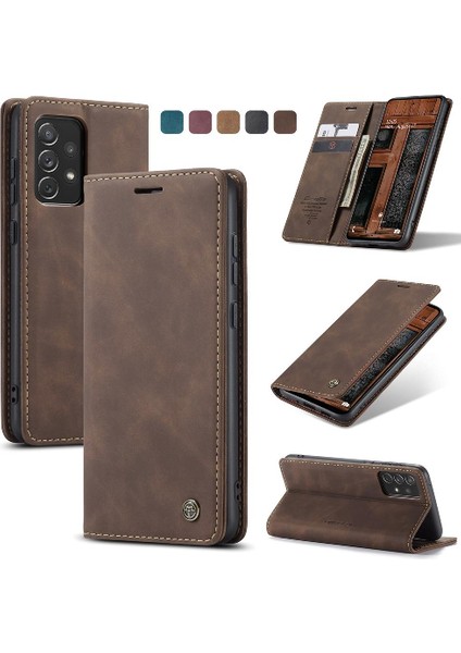 Samsung Galaxy A73 5g Için Flip Case Vintage Pu Deri Cüzdan Manyetik (Yurt Dışından)