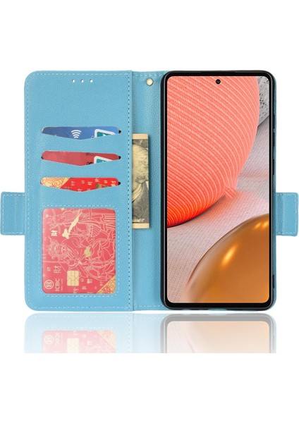 Samsung Galaxy A72 Manyetik Yan Toka Cüzdan Pu Deri Kart (Yurt Dışından)