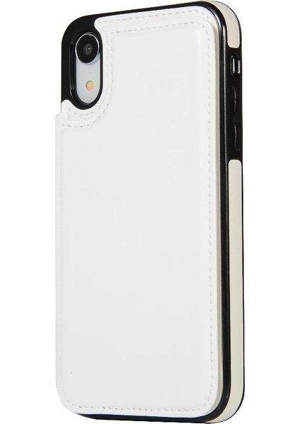 Kart Tutucu ile IPhone Xr Pu Deri Kickstand Kart Yuvaları Için Cüzdan Kılıf (Yurt Dışından)