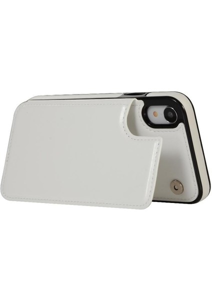 Kart Tutucu ile IPhone Xr Pu Deri Kickstand Kart Yuvaları Için Cüzdan Kılıf (Yurt Dışından)