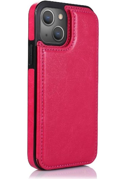 Kart Tutucu ile IPhone 13 Için Cüzdan Durumda Pu Deri Çift Manyetik (Yurt Dışından)