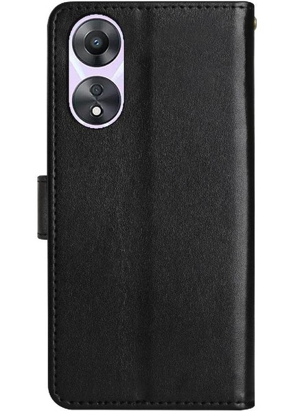Oppo Için Filp Durumda A78/OPPO Pu Deri Kickstand Bilek Kayışı Kart Tutucu (Yurt Dışından)