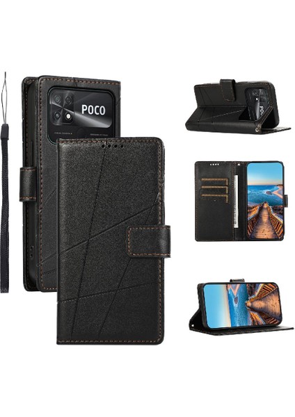 Xiaomi Poco C40 Üç Kart Yuvaları Için Flip Case Kickstand Darbeye Şok (Yurt Dışından)