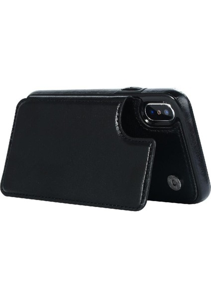 Cüzdan Kılıf IPhone X/xs Kickstand Kart Yuvaları ile Pu Deri Kart (Yurt Dışından)