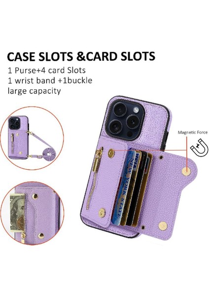 IPhone 14 Için Kılıf Artı Mini Sırt Çantası Hafif Kart Yuvaları Büyük Uzun (Yurt Dışından)