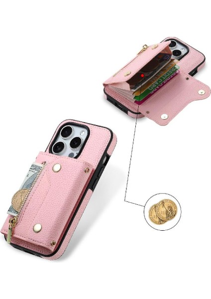 IPhone 15 Için Kılıf Pro Max Kart Yuvaları Uzun Kayış Mini Sırt Çantası Büyük (Yurt Dışından)