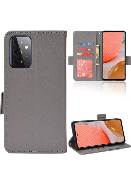 Samsung Galaxy A72 Manyetik Yan Toka Cüzdan Pu Deri Kart (Yurt Dışından)
