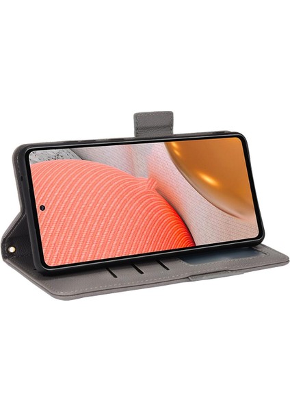 Samsung Galaxy A72 Manyetik Yan Toka Cüzdan Pu Deri Kart (Yurt Dışından)