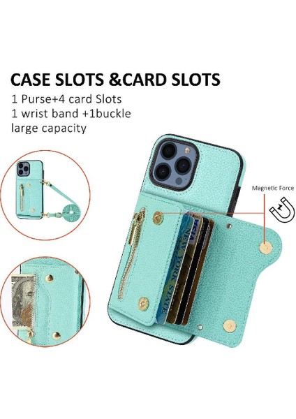 IPhone 13 Mini Sırt Çantası Hafif Büyük Kapasiteli Kart Yuvaları Için Kılıf (Yurt Dışından)