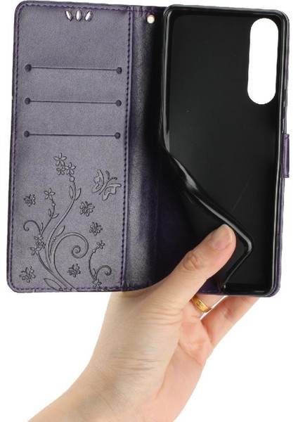 Sony Xperia 5 V Kickstand Kart Tutucu Için Filp Durumda Manyetik Kapatma Bilek (Yurt Dışından)
