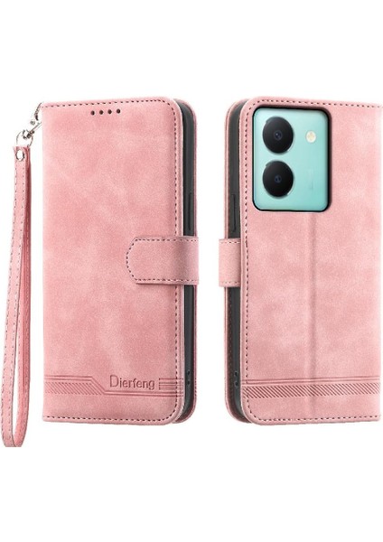 Vıvo Y36 Premium Nakit Cep Kartı Yuvaları Için Flip Case Bileklik Manyetik (Yurt Dışından)