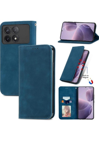 Xiaomi Poco F6 Pro Cüzdan Için Flip Case Basit Iş Deri Kılıf Flip (Yurt Dışından)