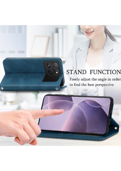 Xiaomi Poco F6 Pro Cüzdan Için Flip Case Basit Iş Deri Kılıf Flip (Yurt Dışından)