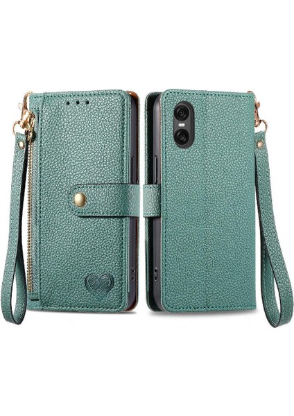 Sony Xperia 10 Vı Için Flip Case Cüzdan Darbeye Aşk Fermuar Deri (Yurt Dışından)