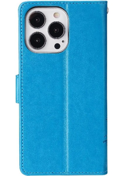 IPhone 16 Için Filp Durumda Pro Manyetik Kapatma Pu Deri Kickstand Kart (Yurt Dışından)