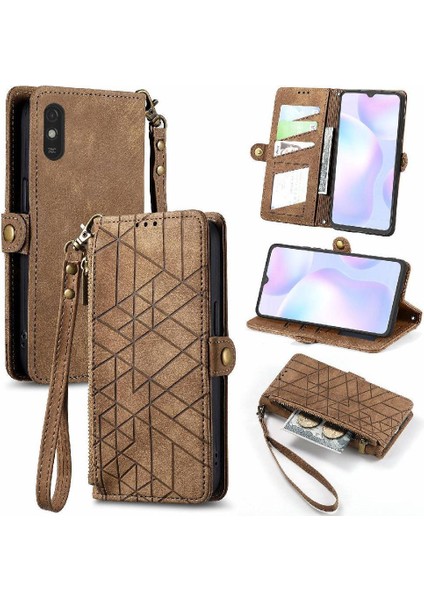 Xiaomi Redmi 9A Cüzdan Darbeye Basit Iş Flip Case Için Flip Case (Yurt Dışından)