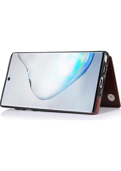 Samsung Galaxy NOTE10 Kickstand Pu Deri Kart Yuvaları ile Cüzdan Kılıf (Yurt Dışından) modelleri