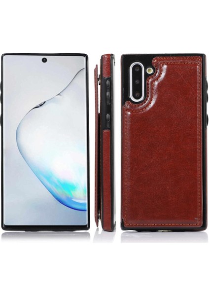 Samsung Galaxy NOTE10 Kickstand Pu Deri Kart Yuvaları ile Cüzdan Kılıf (Yurt Dışından) indirimleri