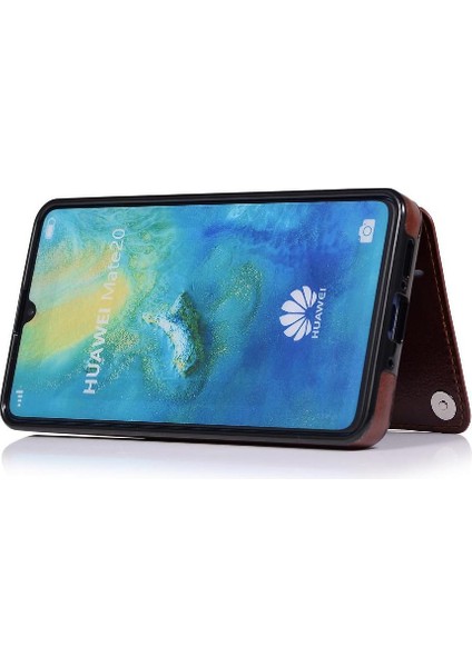 Cüzdan Kılıf Huawei Mate 20 Kart Yuvaları Için Kickstand Pu Deri Çift (Yurt Dışından)