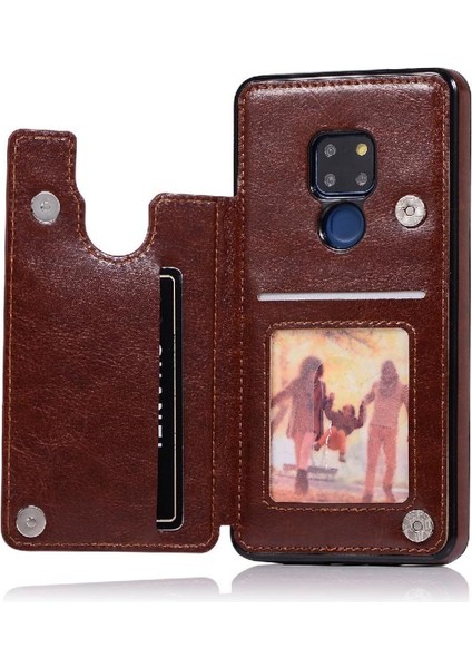 Cüzdan Kılıf Huawei Mate 20 Kart Yuvaları Için Kickstand Pu Deri Çift (Yurt Dışından)
