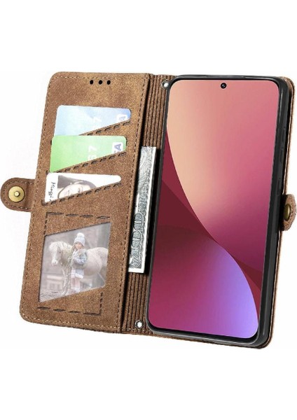 Xiaomi 12 Pro Flip Kapak Için Flip Case Basit Iş Deri Kılıf Cüzdan (Yurt Dışından) fırsatları