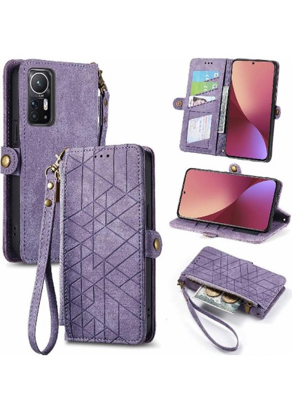 Xiaomi 12 Pro Flip Kapak Için Flip Case Basit Iş Deri Kılıf Cüzdan (Yurt Dışından)