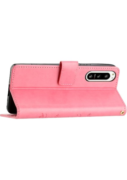Sony Xperia 5 V Kickstand Kart Tutucu Için Filp Durumda Manyetik Kapatma Bilek (Yurt Dışından) modelleri
