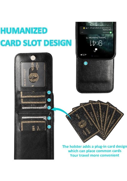 Kredi ile IPhone 13 Pro Premium Deri Çanta Cüzdan ile Uyumlu (Yurt Dışından)