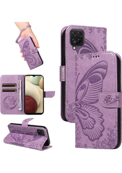 Samsung Galaxy A12 5g Için Flip Case Kredi Kartı ile Ayrılabilir El Kayışı (Yurt Dışından)
