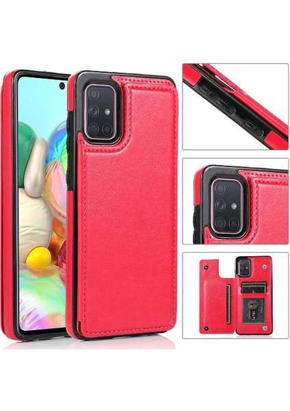 Kart Tutucu Kickstand Çift ile Samsung Galaxy A71 4g Için Cüzdan Kılıf (Yurt Dışından)