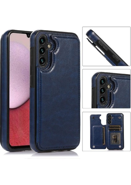 Cüzdan Kılıf Samsung Galaxy A14 4g/5g Kart Tutucu Kart Yuvaları Toka ile (Yurt Dışından)