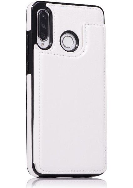 Kart Tutucu Çift Toka ile Huawei P30 Lite Pu Deri Için Cüzdan Kılıf (Yurt Dışından)