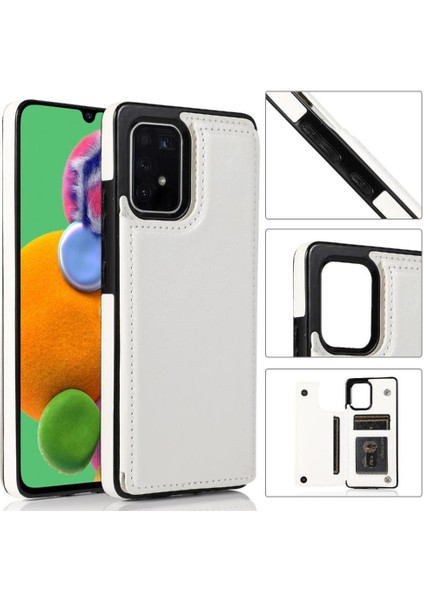 Samsung Galaxy S10 Lite Pu Deri Kart Yuvaları Kickstand Için Cüzdan Kılıf (Yurt Dışından)