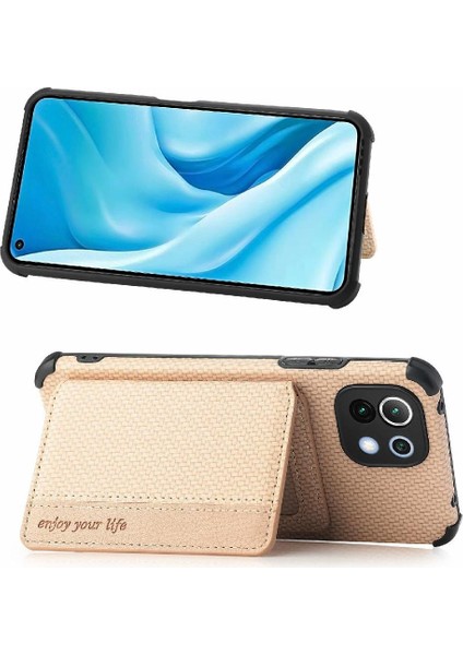 Xiaomi 11 Için Kılıf Standı Fonksiyonu Rfıd Engelleme Manyetik Kart Tutucu (Yurt Dışından) modelleri