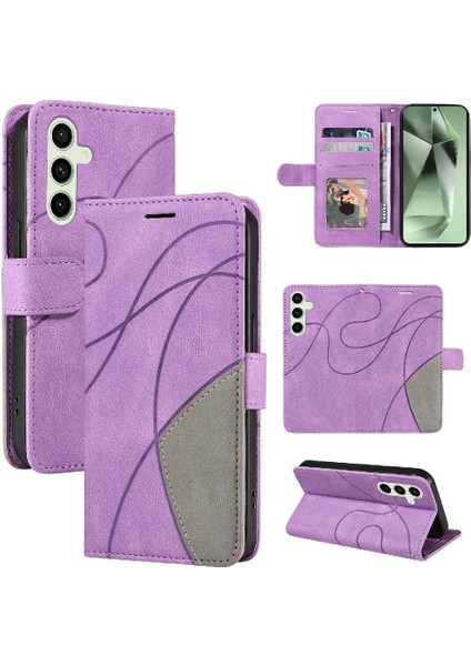 Samsung Galaxy S24 Fe Flip Için Flip Case Folio Kitap Dikiş Renk ile (Yurt Dışından)