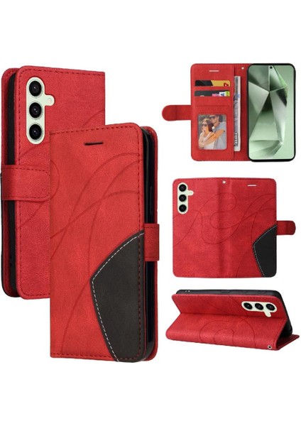 Samsung Galaxy S24 Fe Flip Için Flip Case Folio Kitap Dikiş Renk ile (Yurt Dışından)